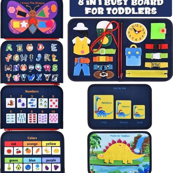 NWT Two different toddler life skills sensory busy books for travel & learning. - Picture 4 of 10